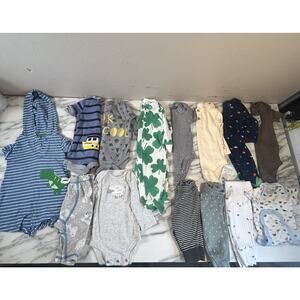 Baby Boy Newborn 0-3 Months Clothes Lot Bundle Of 14 Outfits Sleepers Bodysuits